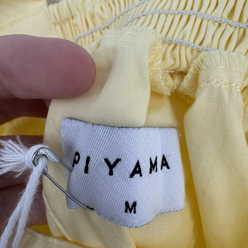 PIYAMA 2-pc Susie Pajamas Sleep Set sz M 100% Cotton Tank Top & Shorts Buttercup